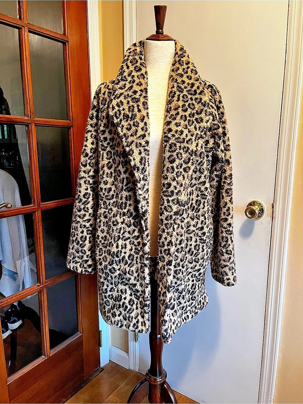 Calvin Klein Leopard Print Teddy Jacket Size Small